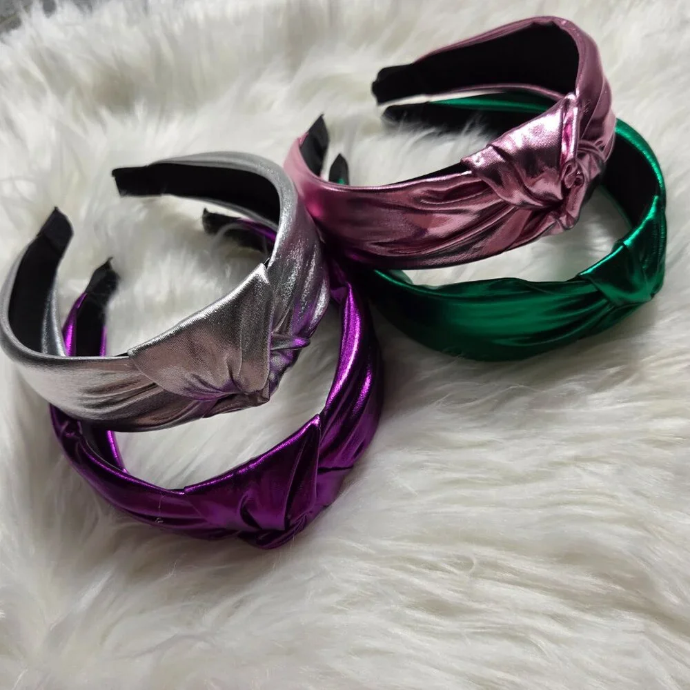Set of 4 Metallic Knotted Headband